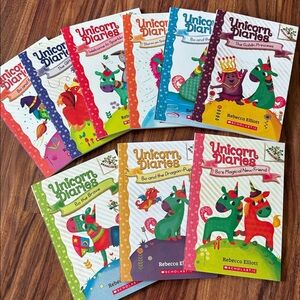 9-book bundle Unicorn Diaries Set by Rebecca Elliott Illustrated Paperback